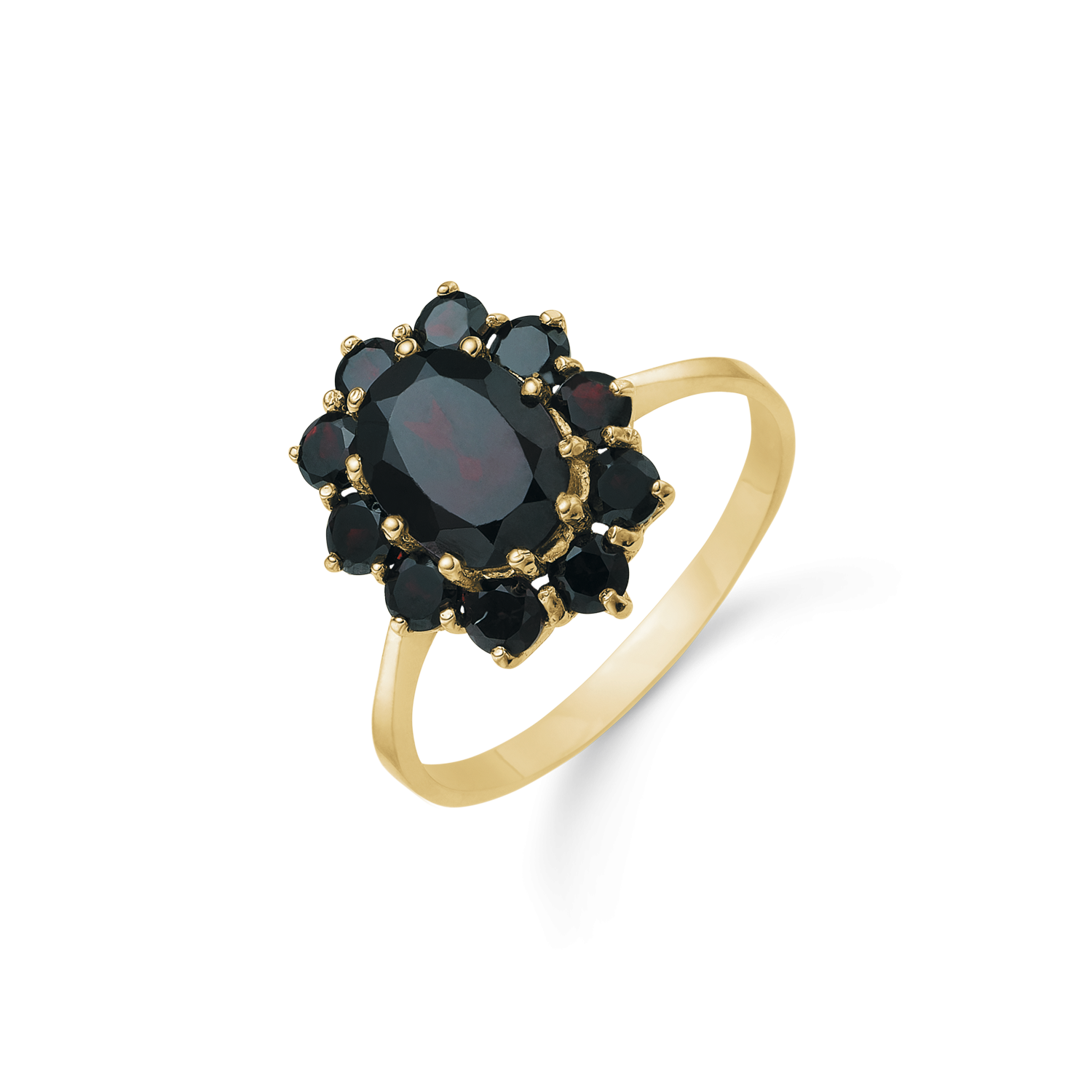 Støvring Design Forgyldt Ring Med Oval Granat F12253002