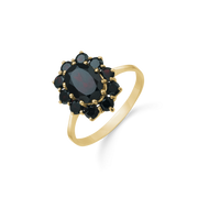 Støvring Design Forgyldt Ring Med Oval Granat F12253002