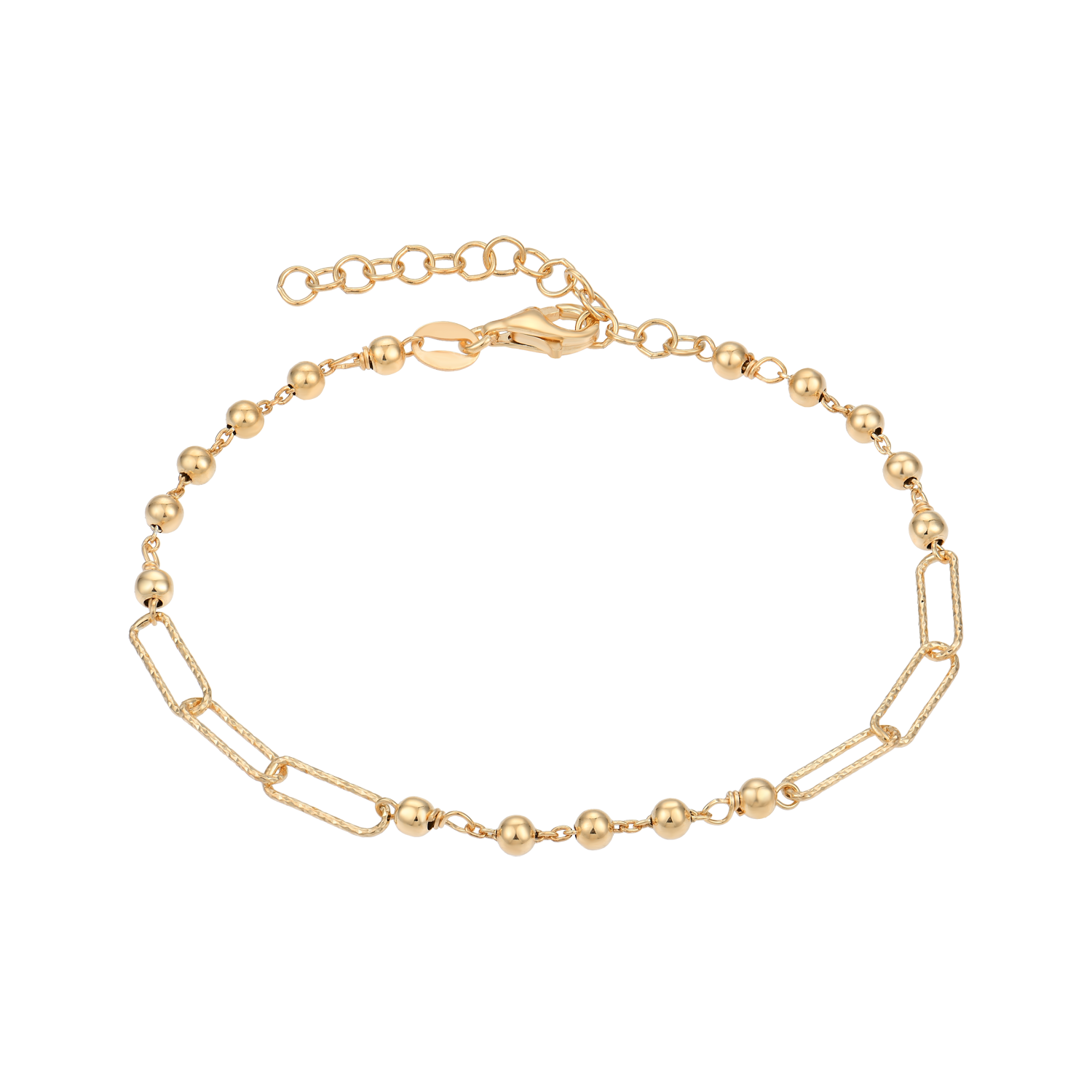 Støvring Design Forgyldt Armbånd Mix af Oval og Kugle Led F15190979