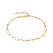 Støvring Design Forgyldt Armbånd Mix af Oval og Kugle Led F15190979