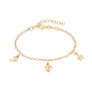 Støvring Design Forgyldt Børnearmbånd med Charms F15190844
