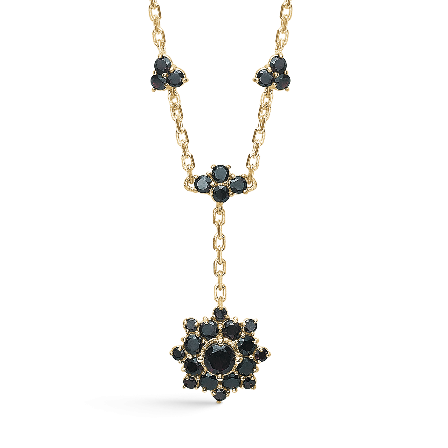 Støvring Design Forgyldt Collier med Granater F16253901