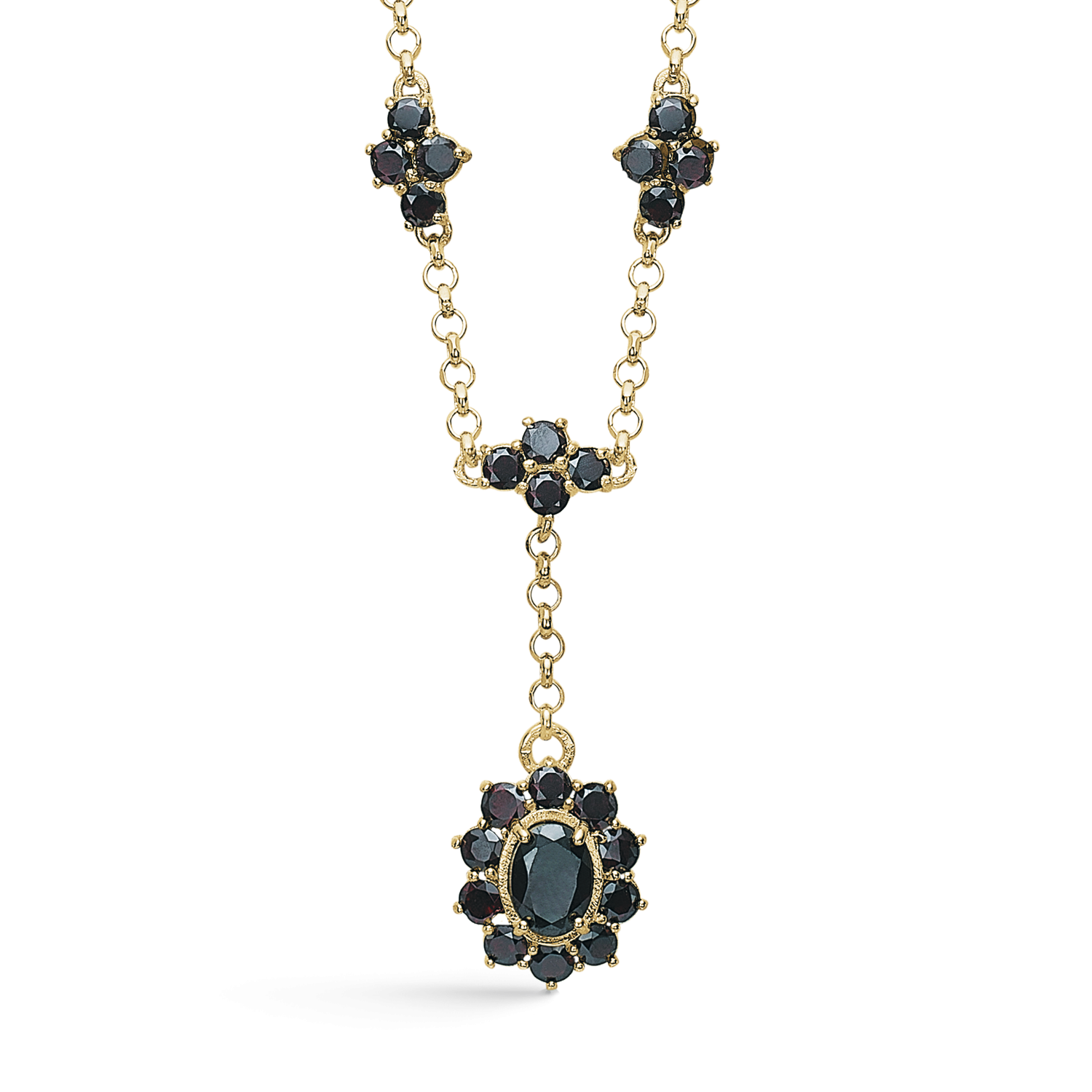 Støvring Design Forgyldt Collier med Oval Granat F16253902
