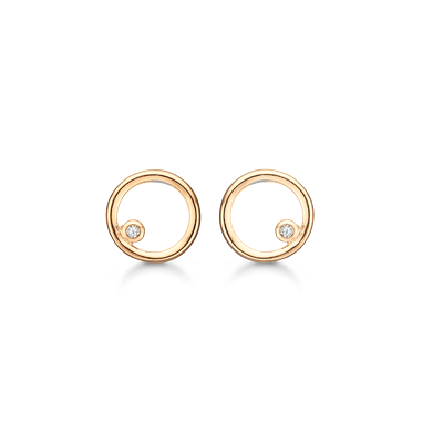 Støvring Design Forgyldt Ørestik med i alt 0,005ct Diamant F30223008