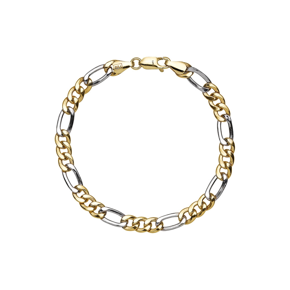 Lund Copenhagen 8kt Guld og Hvidgulds Figaro Armbånd 3656019