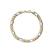 Lund Copenhagen 8kt Guld og Hvidgulds Figaro Armbånd 3656019