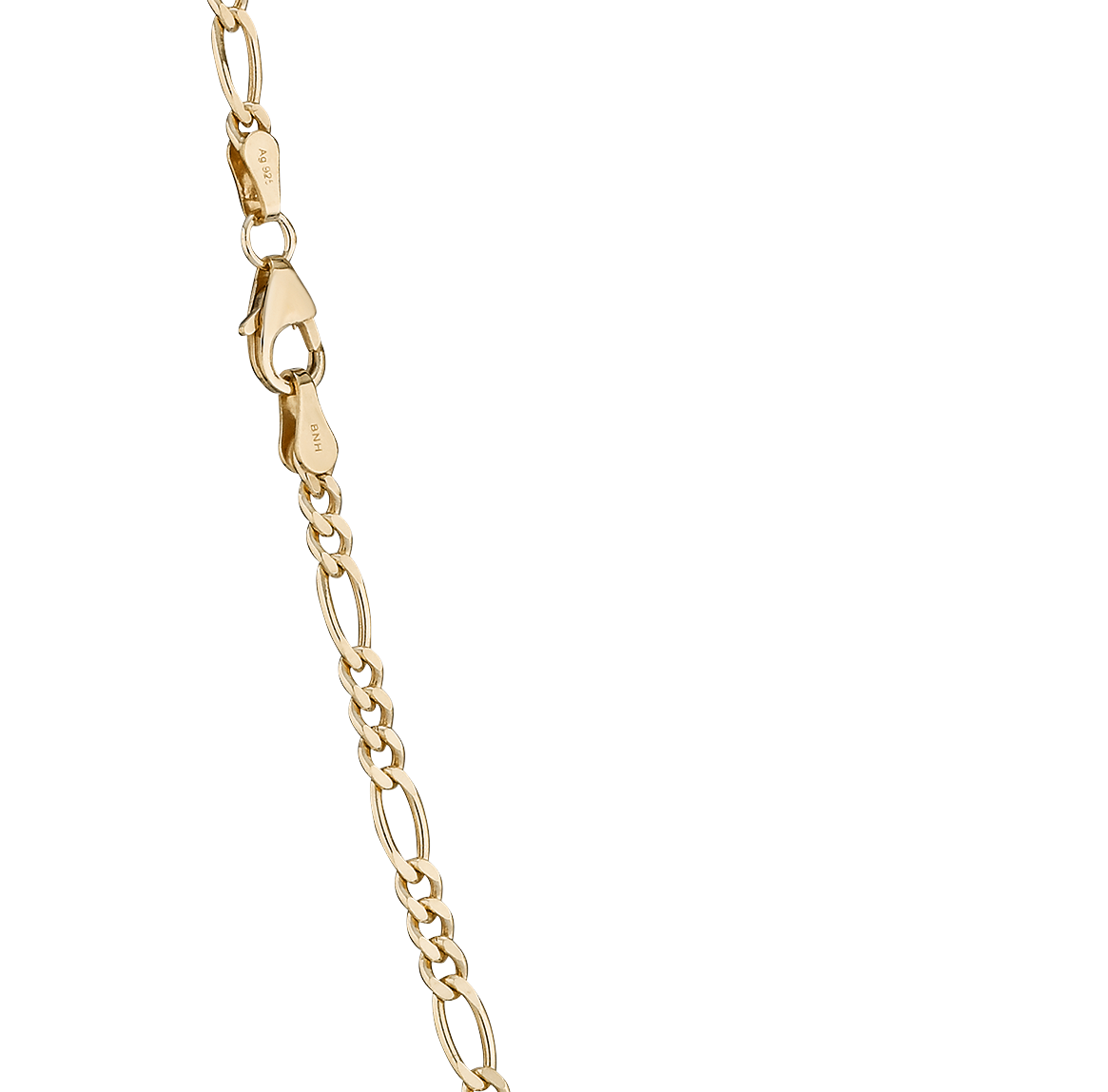 BNH Forgyldt Sølv Figaro Halskæde 0,85/2,8mm 42cm