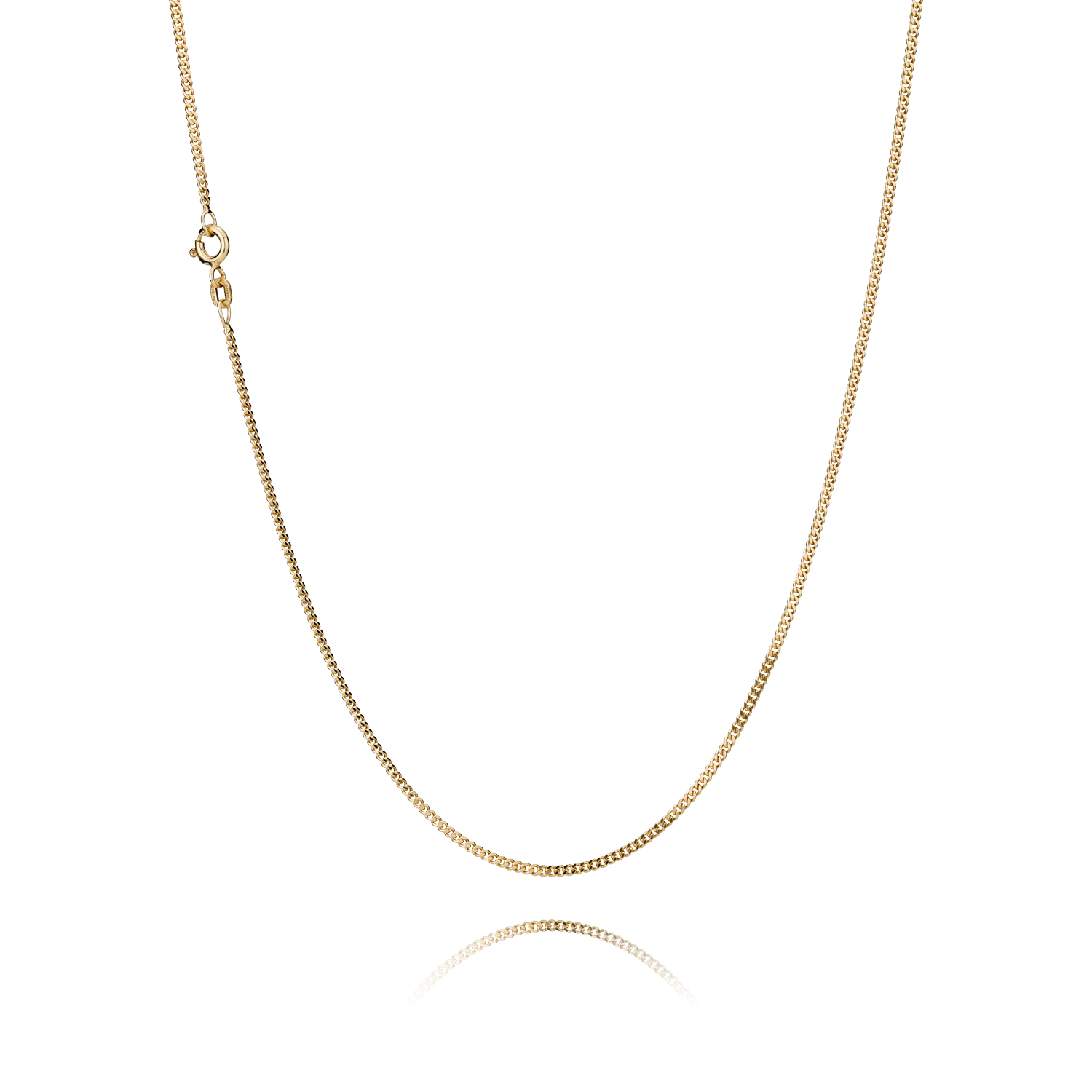 BNH Forgyldt Sølv Panser Halskæde 0,85/2,7mm - 55cm