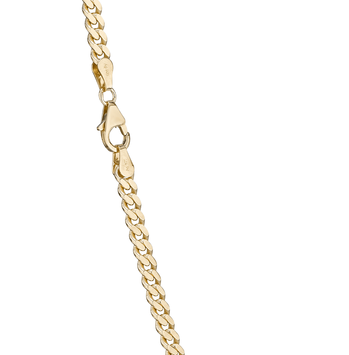 BNH Forgyldt Sølv Panser Halskæde 1,25/4,0mm - 45cm