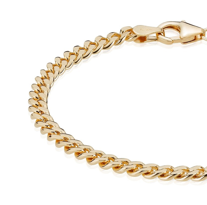 BNH Forgyldt Panser Armbånd 1,25/4,0mm - 18,5cm