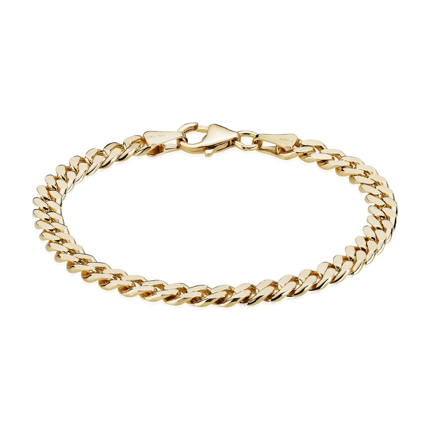 BNH Forgyldt Panser Armbånd 1,55/5,4mm - 18,5cm