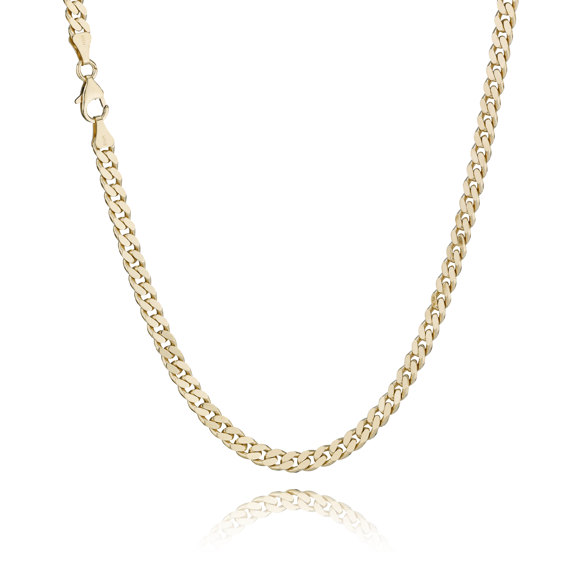 BNH Forgyldt sølv Panser Halskæde 1,55/5,4mm - 60cm
