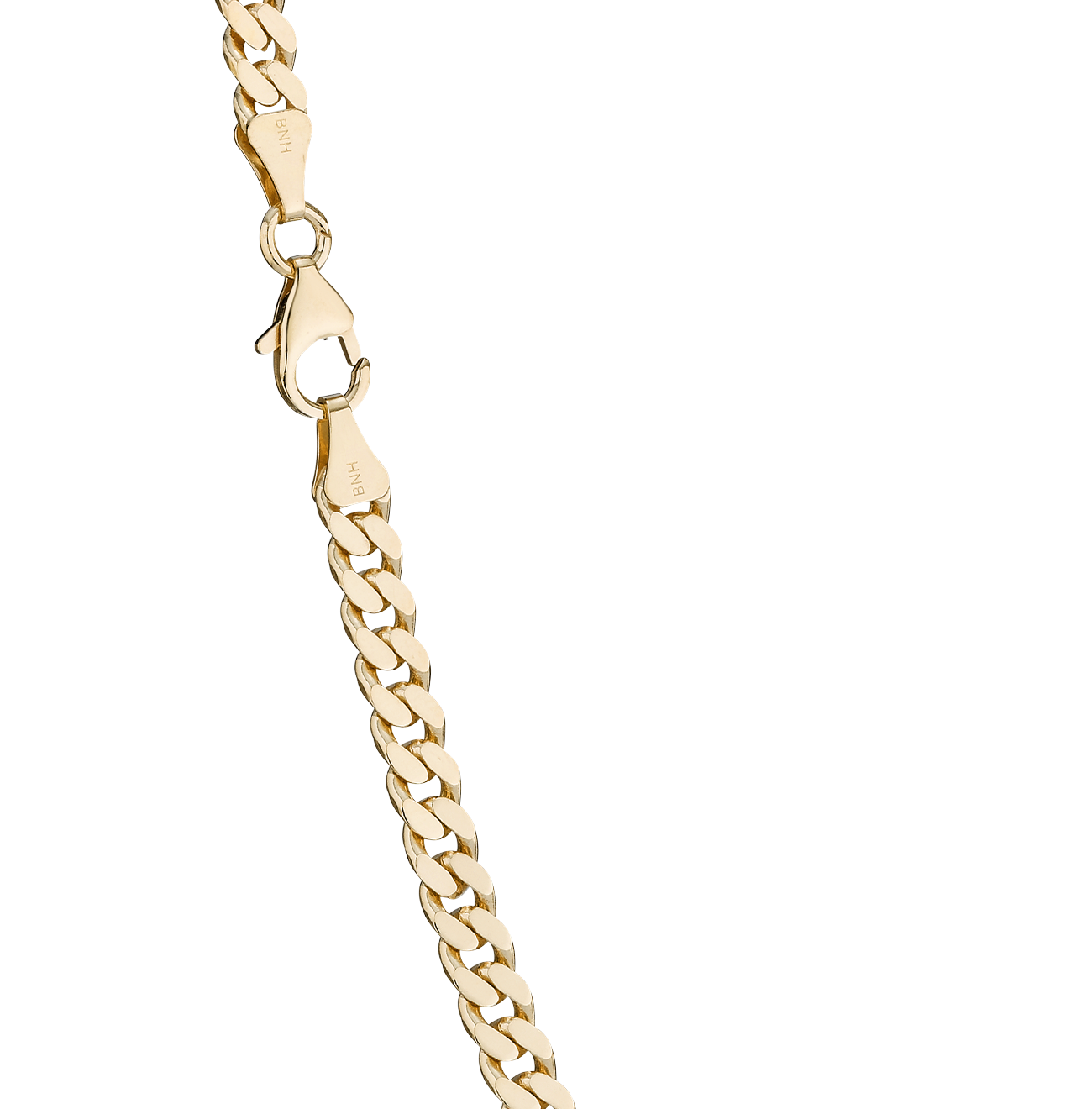 BNH Forgyldt sølv Panser Halskæde 1,55/5,4mm - 60cm