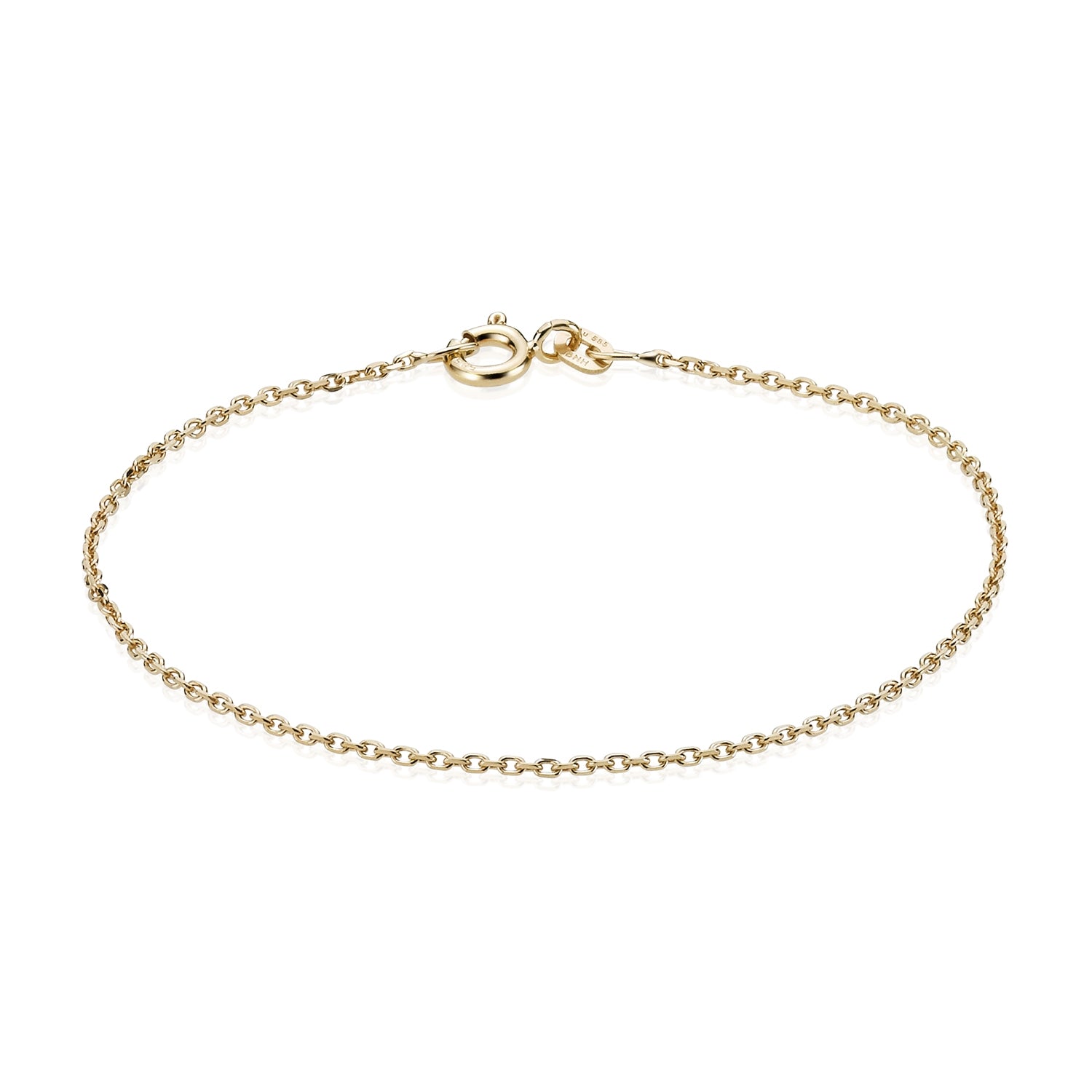 BNH 14kt Guld Anker Facet Armbånd 0,4/1,3mm - 18,5cm