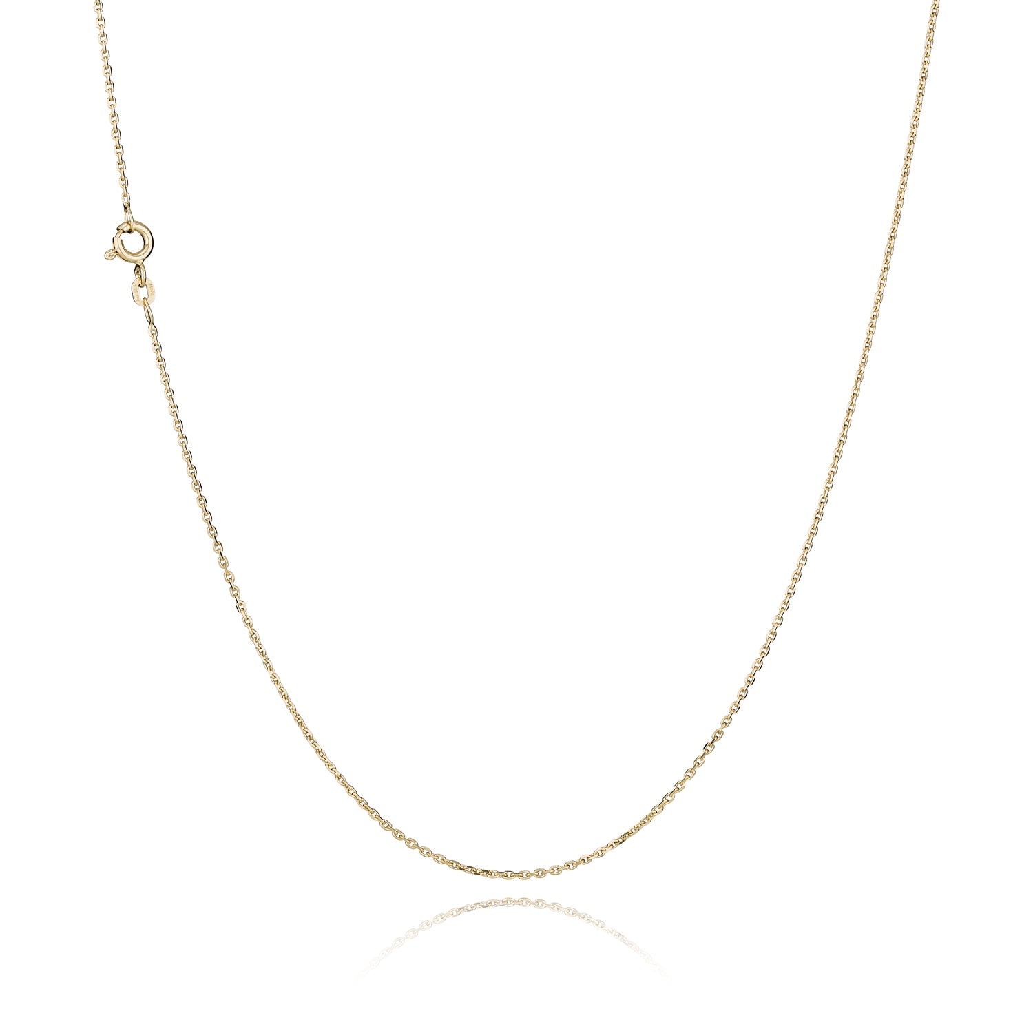BNH 14kt Guld Anker Facet Halskæde 0,5/1,4mm - 50cm