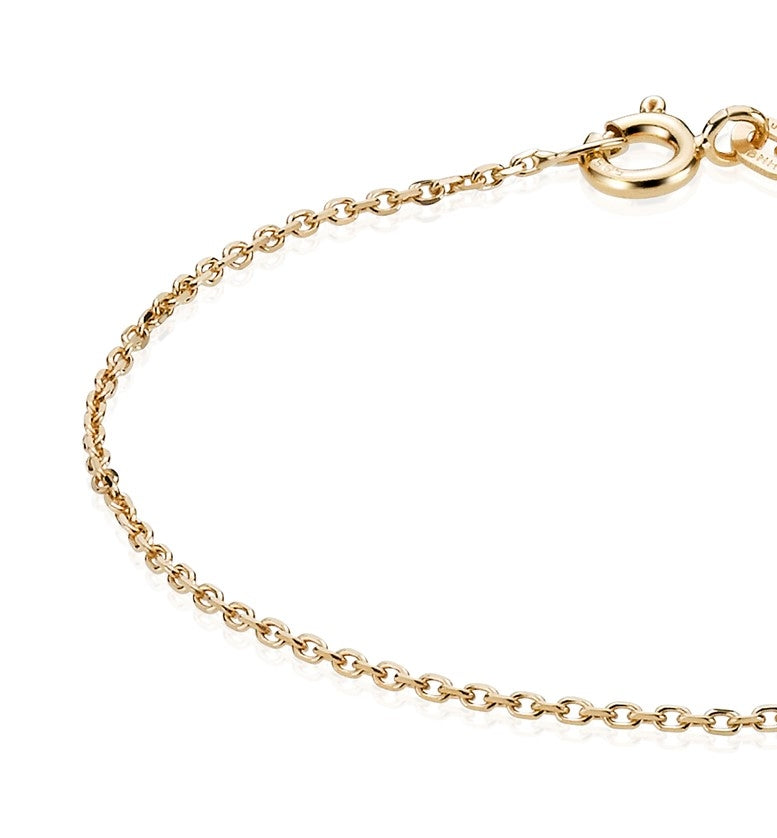BNH 14kt Guld Anker Facet Armbånd 0,4/1,3mm - 18,5cm