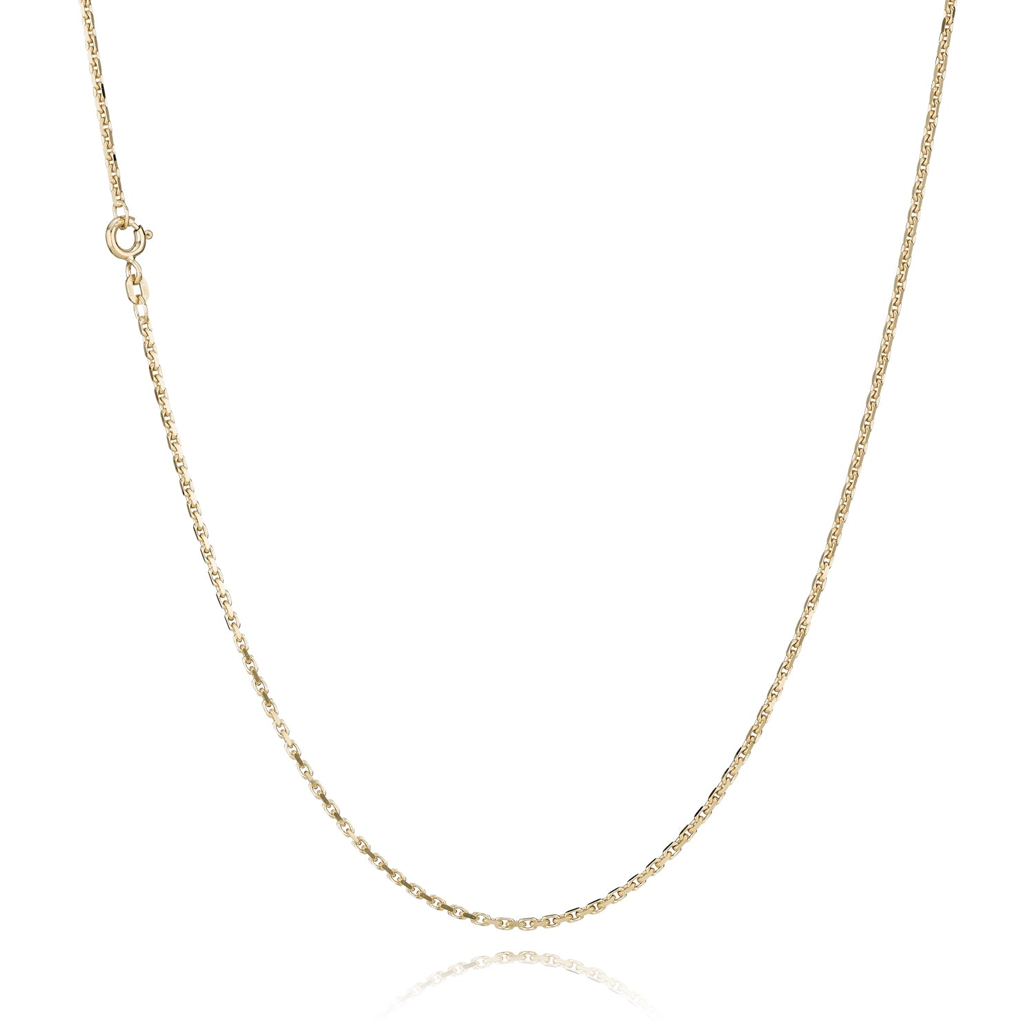 BNH 14kt Guld Anker Facet Halskæde 0,6/1,6mm - 60cm