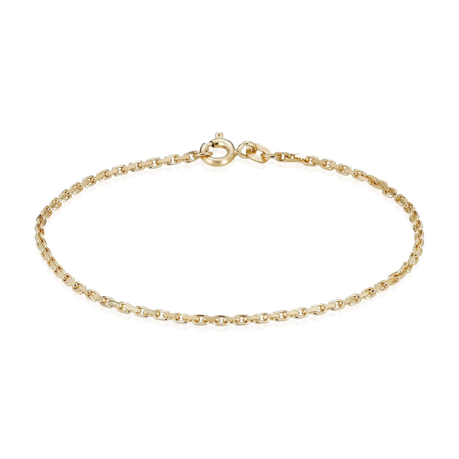 BNH 14kt Guld Anker Facet Armbånd 0,5/1,4mm - 18,5cm