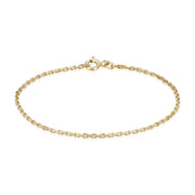 BNH 14kt Guld Anker Facet Armbånd 0,5/1,4mm - 18,5cm