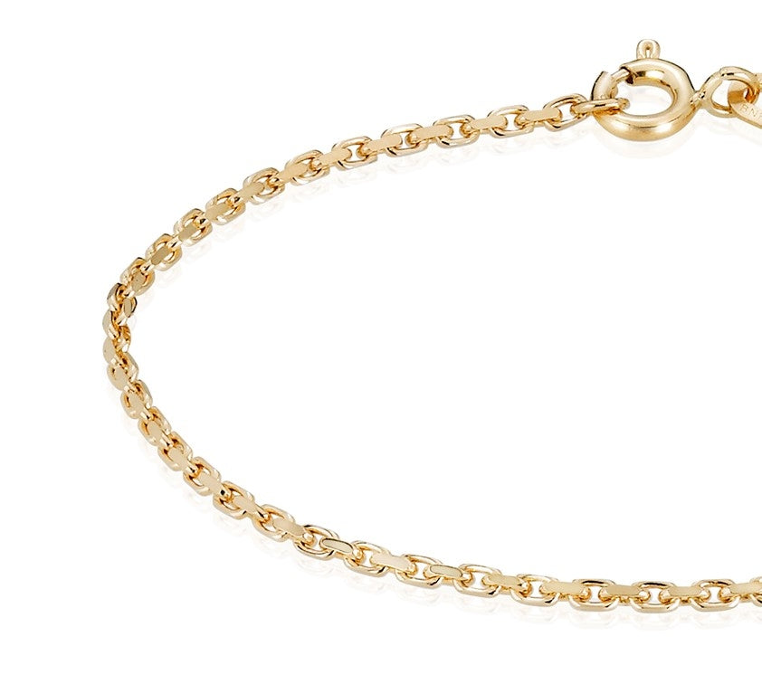 BNH 14kt Guld Anker Facet Armbånd 0,5/1,4mm - 18,5cm