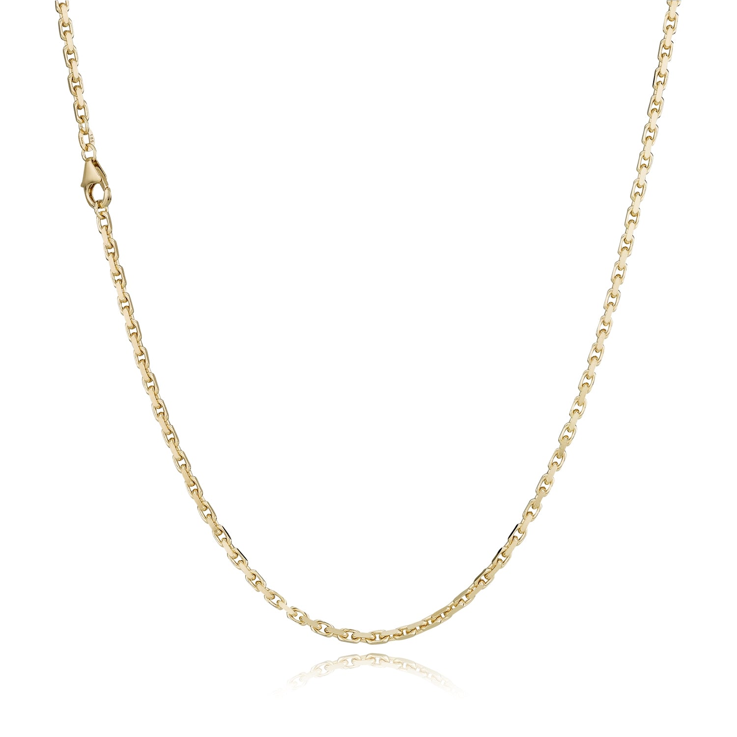 BNH 8kt Guld Anker Facet Halskæde 0,7/1,8mm - 42cm