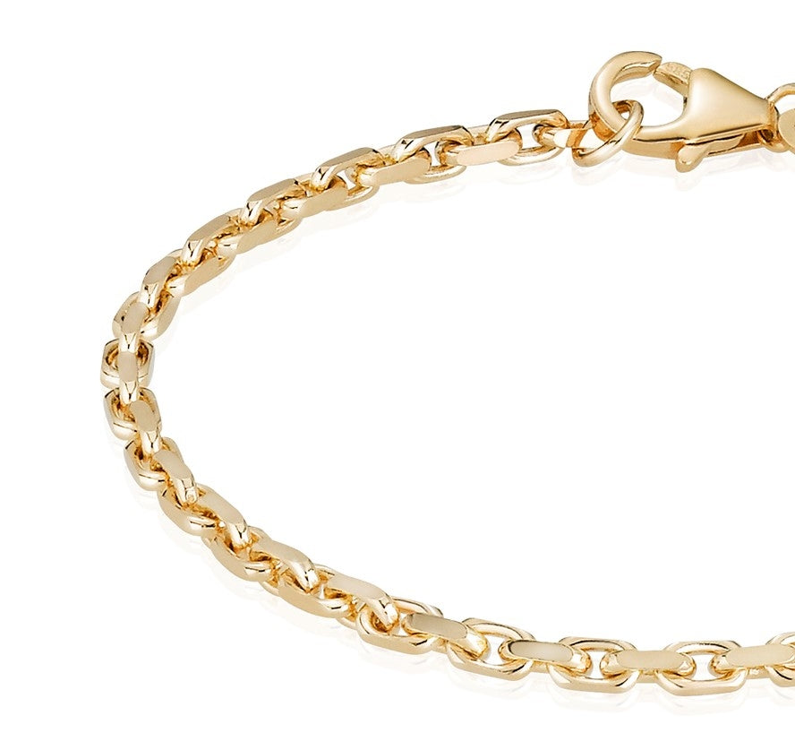 BNH 14kt Guld Anker Facet Armbånd 0,7/1,8mm - 18,5cm