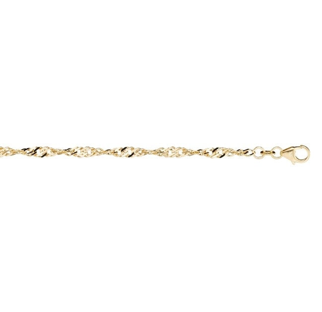 BNH 14kt Guld Singapore Armbånd 2,9mm - 18,5cm