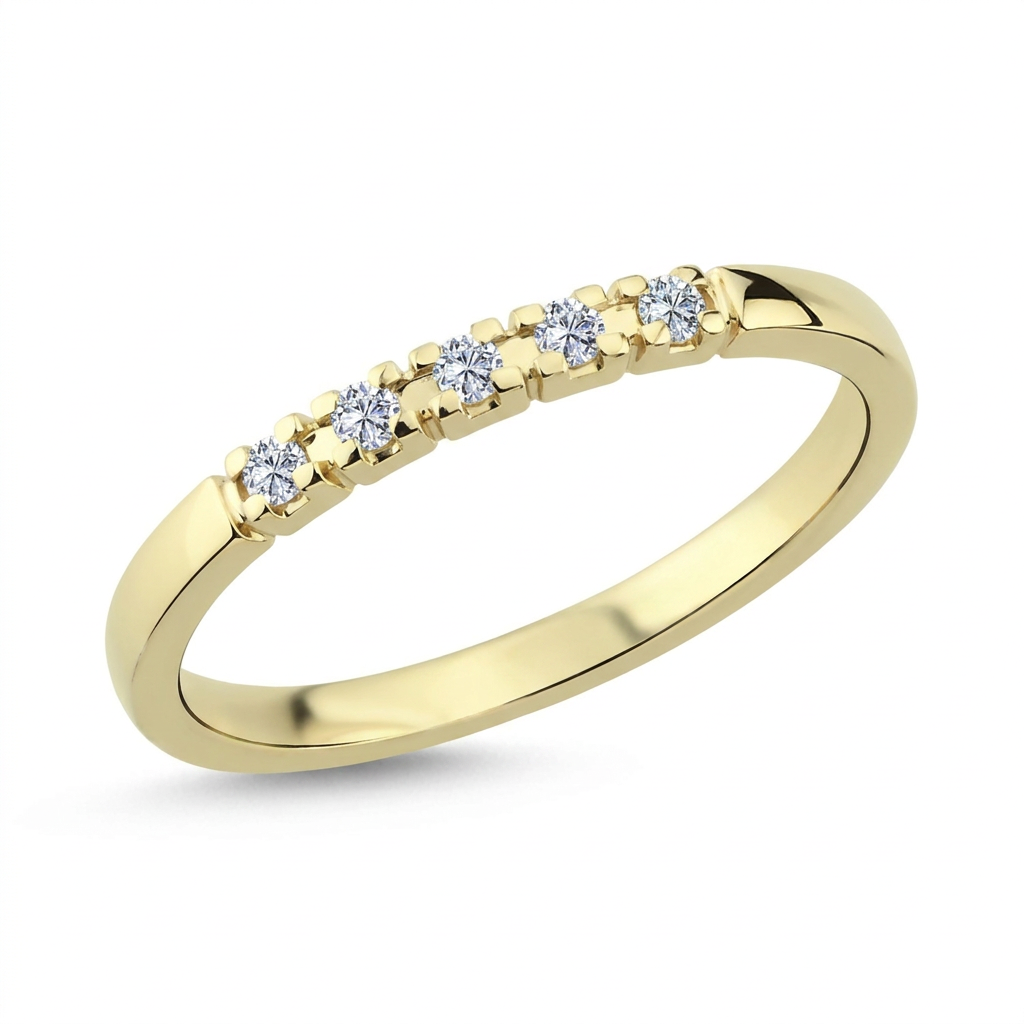 Nuran Unite Alliancering 8kt Guld med 5 x 0,02ct