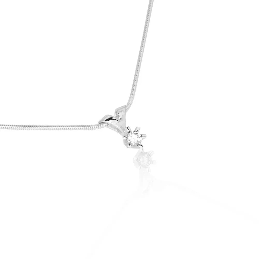 Jan Jørgensen Brillanz 14kt Hvidgulds Vedhæng med 0,15ct Diamant