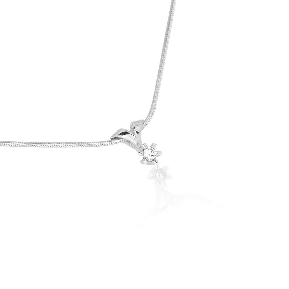 Jan Jørgensen Brillanz 14kt Hvidgulds Vedhæng med 0,10ct Diamant