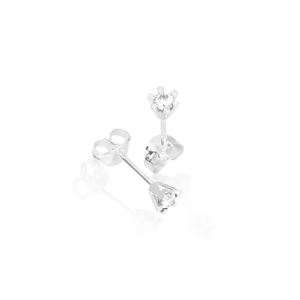Jan Jørgensen Brillanz 14kt Hvidgulds Ørestikker med 0,15ct Diamanter