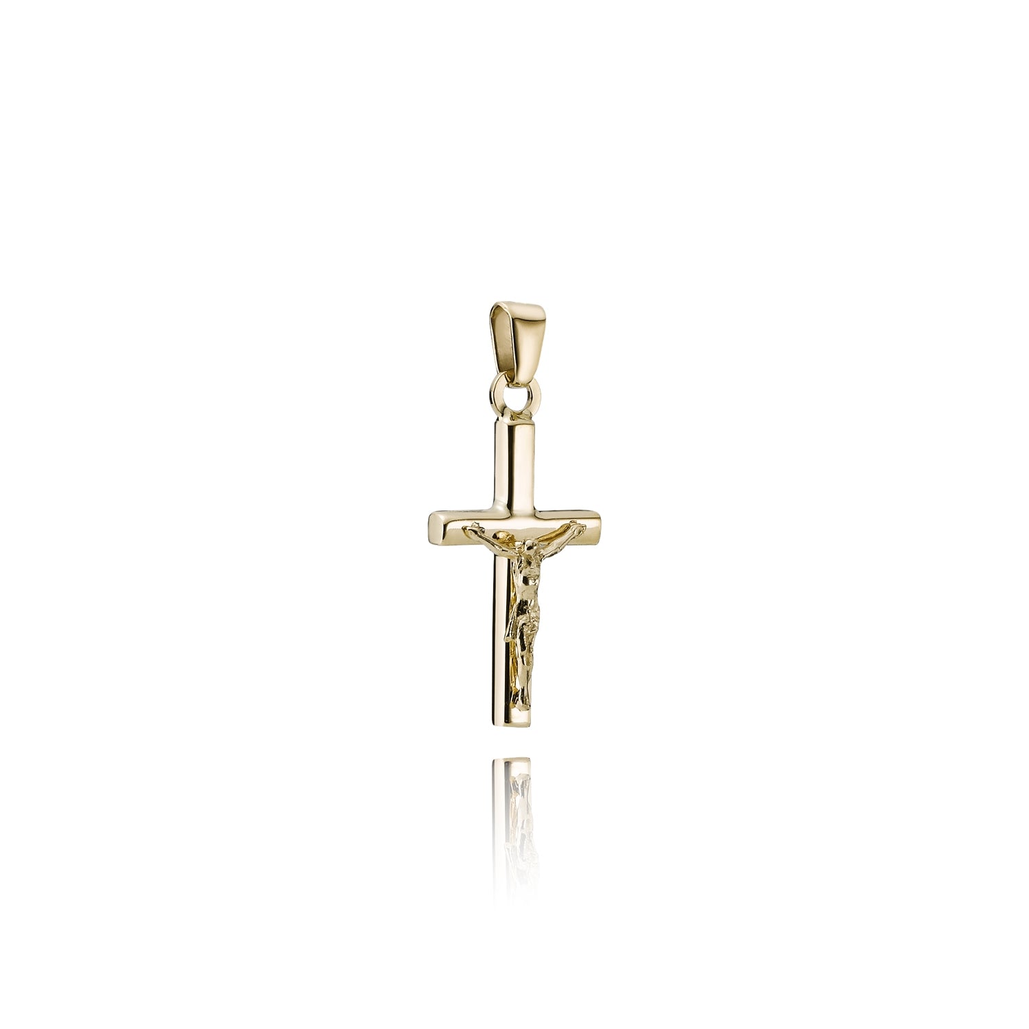 BNH 8kt Guld Stolpe Kors med Jesus 13x21mm KS8006LJ