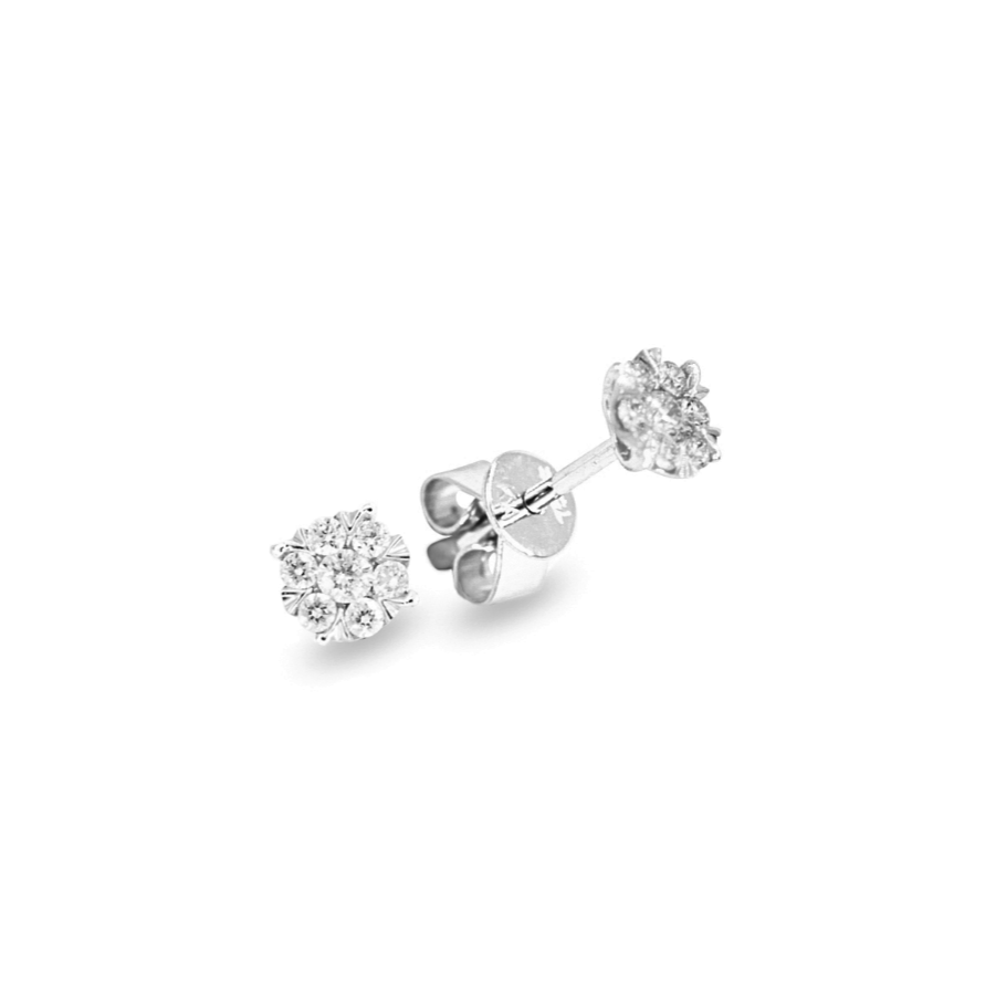 Bidstrup 18kt Hvidgulds Ørestik med Diamanter i alt 0,15ct