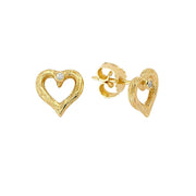 Nuran Nature Hjerte ørestik i 14kt Guld med 0,01ct Brillant Ø1757 002