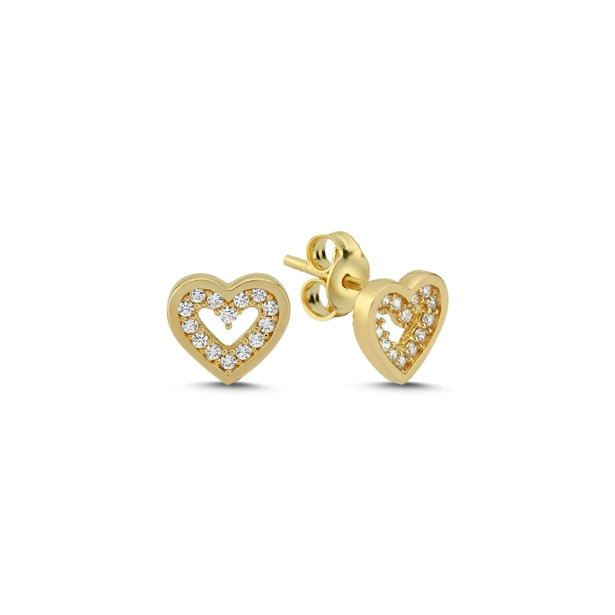 Melfia 14kt Guld Hjerte Ørestik med Zirkonia 8mm 2318 213F
