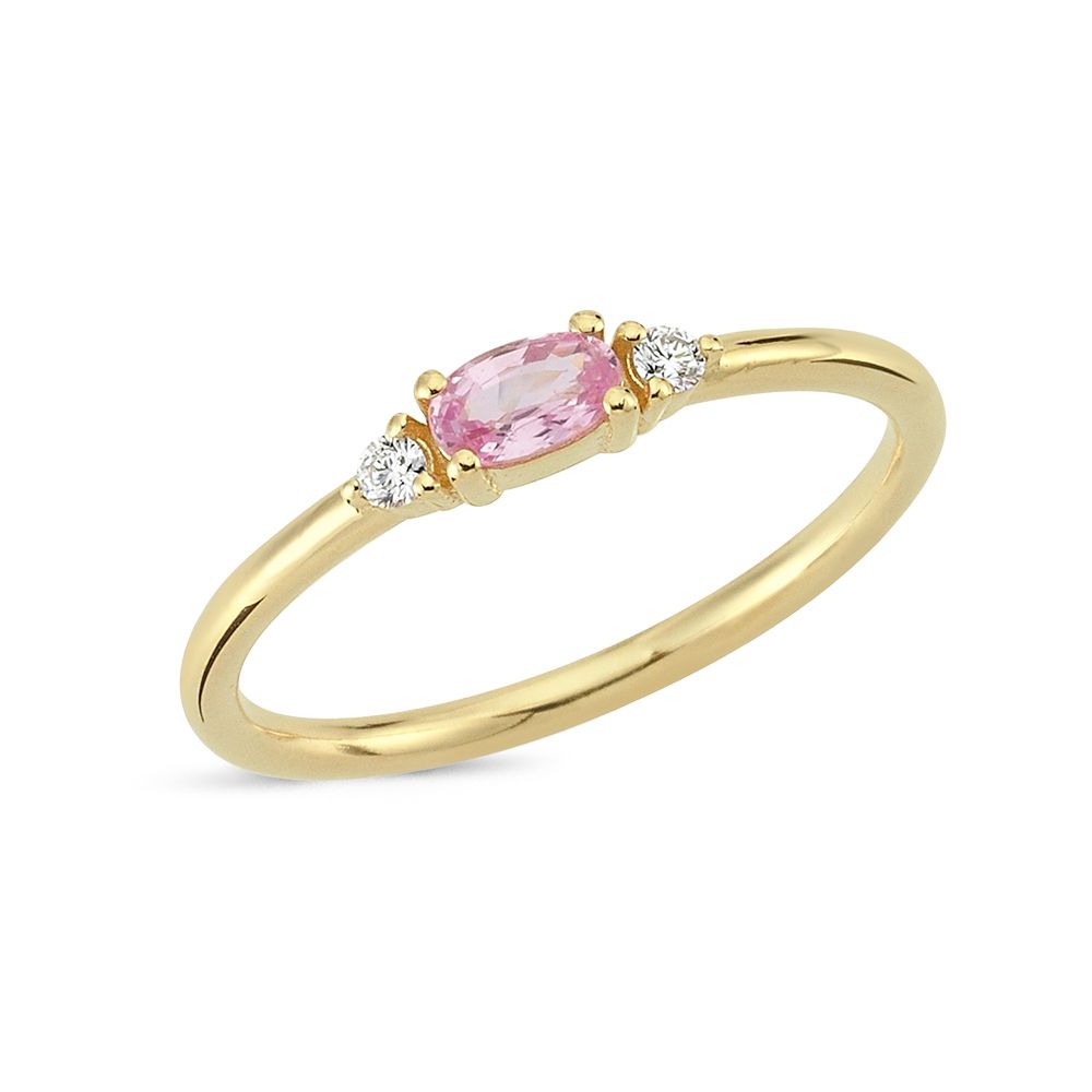 Nuran Petite ring 14kt guld med Pink Safir