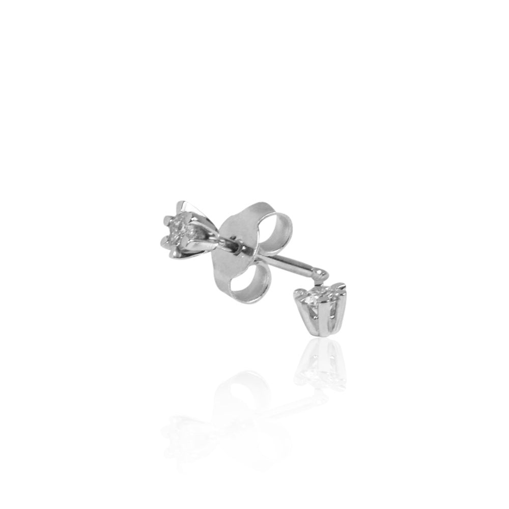 Jan Jørgensen Brillanz 14kt Hvidgulds Ørestikker med 0,15ct Diamanter