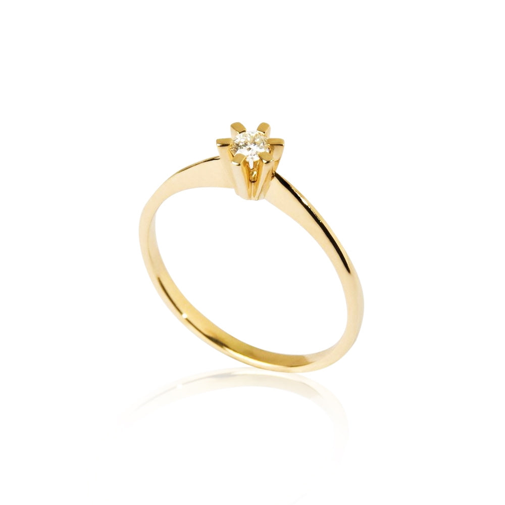 Jan Jørgensen Brillanz 14kt Guld Ring med 0,10ct Diamant