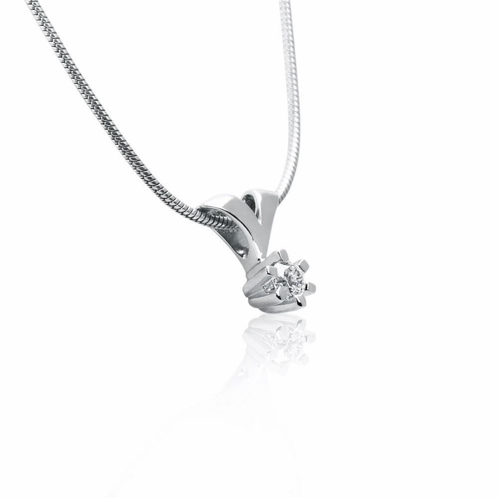 Jan Jørgensen Brillanz 14kt Hvidgulds Vedhæng med 0,10ct Diamant