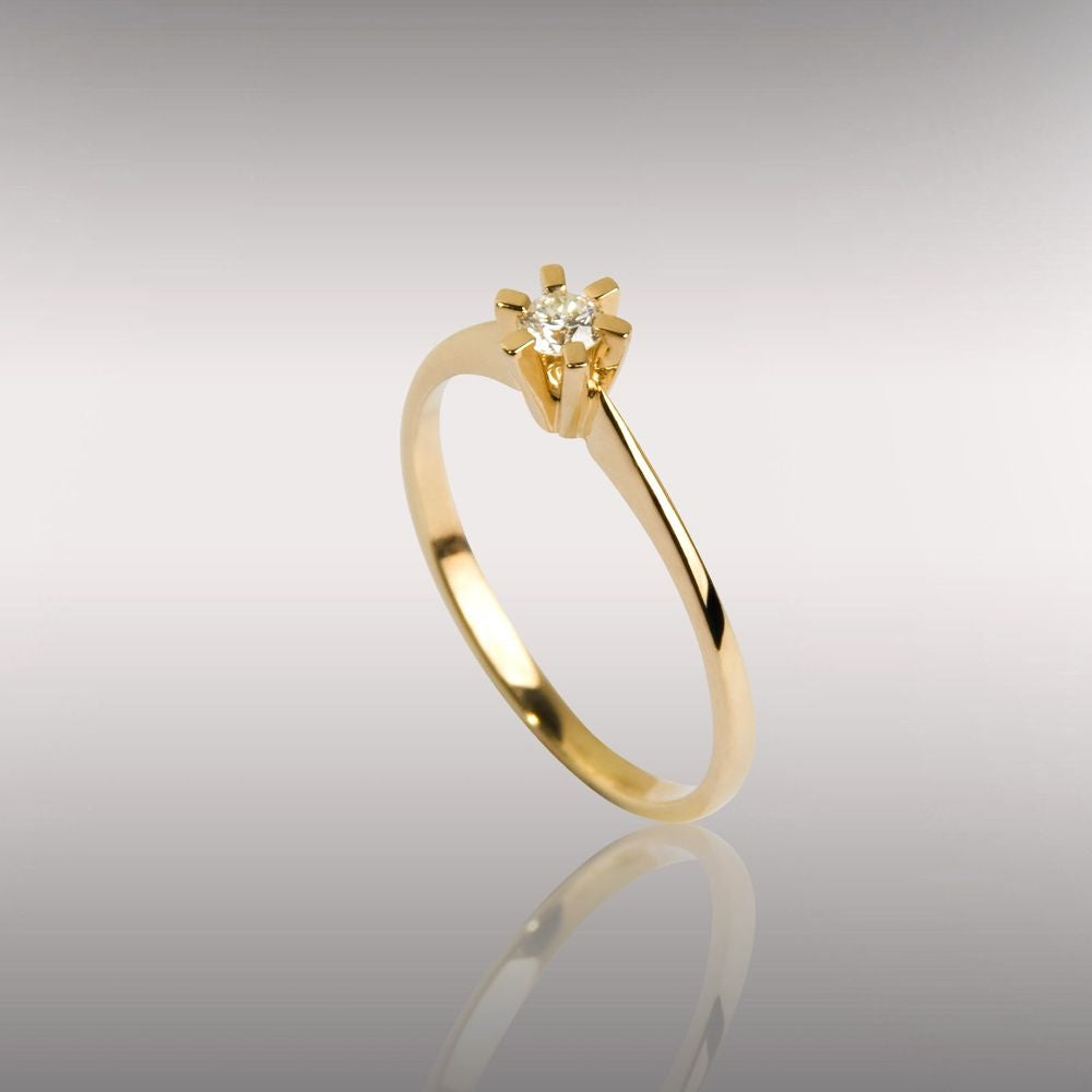 Jan Jørgensen Brillanz 14kt Guld Ring med 0,10ct Diamant