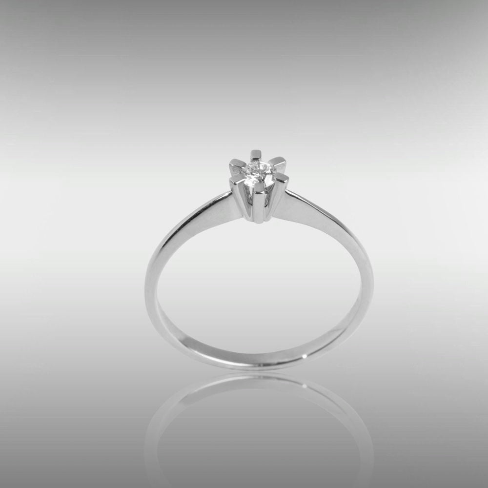 Jan Jørgensen Brillanz 14kt Hvidgulds Ring med 0,10ct Diamant