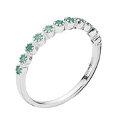 Lund Copenhagen Alliancering 8kt Hvidguld med Smaragd 407783-09
