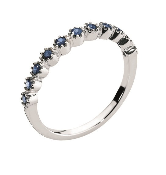 Lund Copenhagen Alliancering i 8kt Hvidguld Med Safir 407783-06