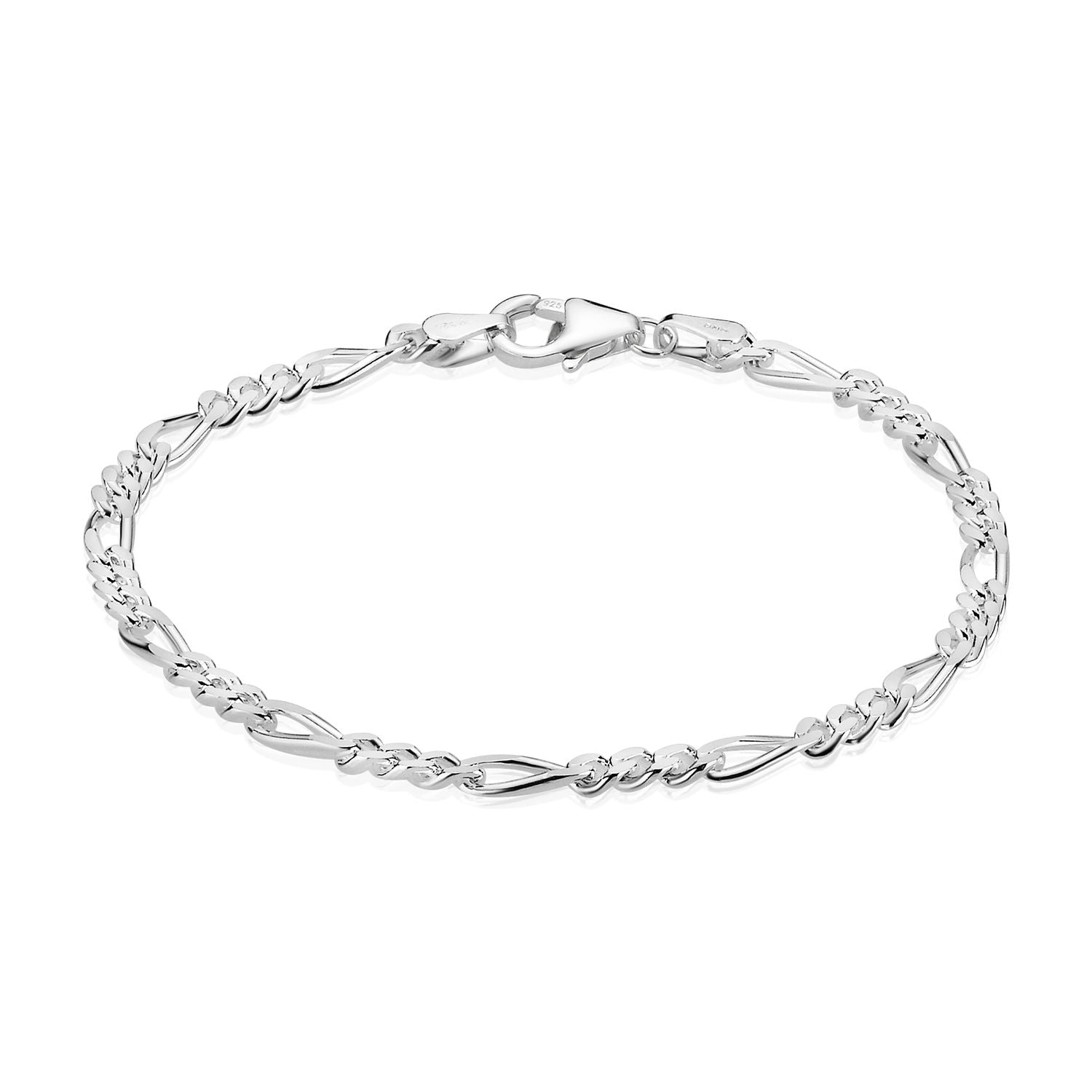 BNH Sølv Figaro Armbånd 1,05/3,4mm - 18,5cm