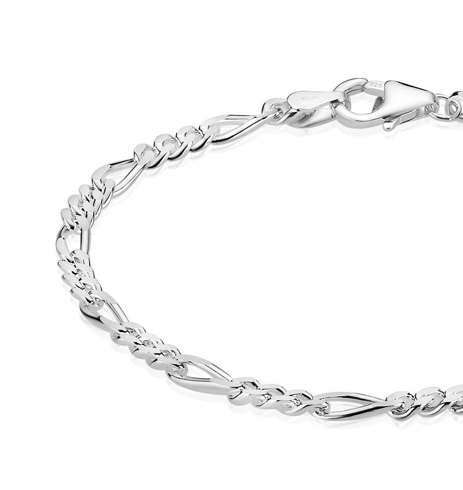 BNH Sølv Figaro Armbånd 1,05/3,4mm - 18,5cm