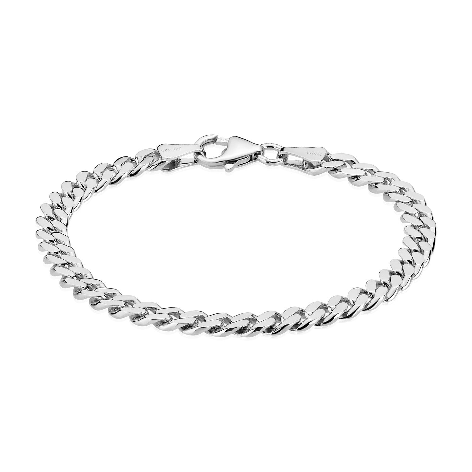 BNH Sølv Panser Armbånd 1,55/5,4mm - 18,5cm