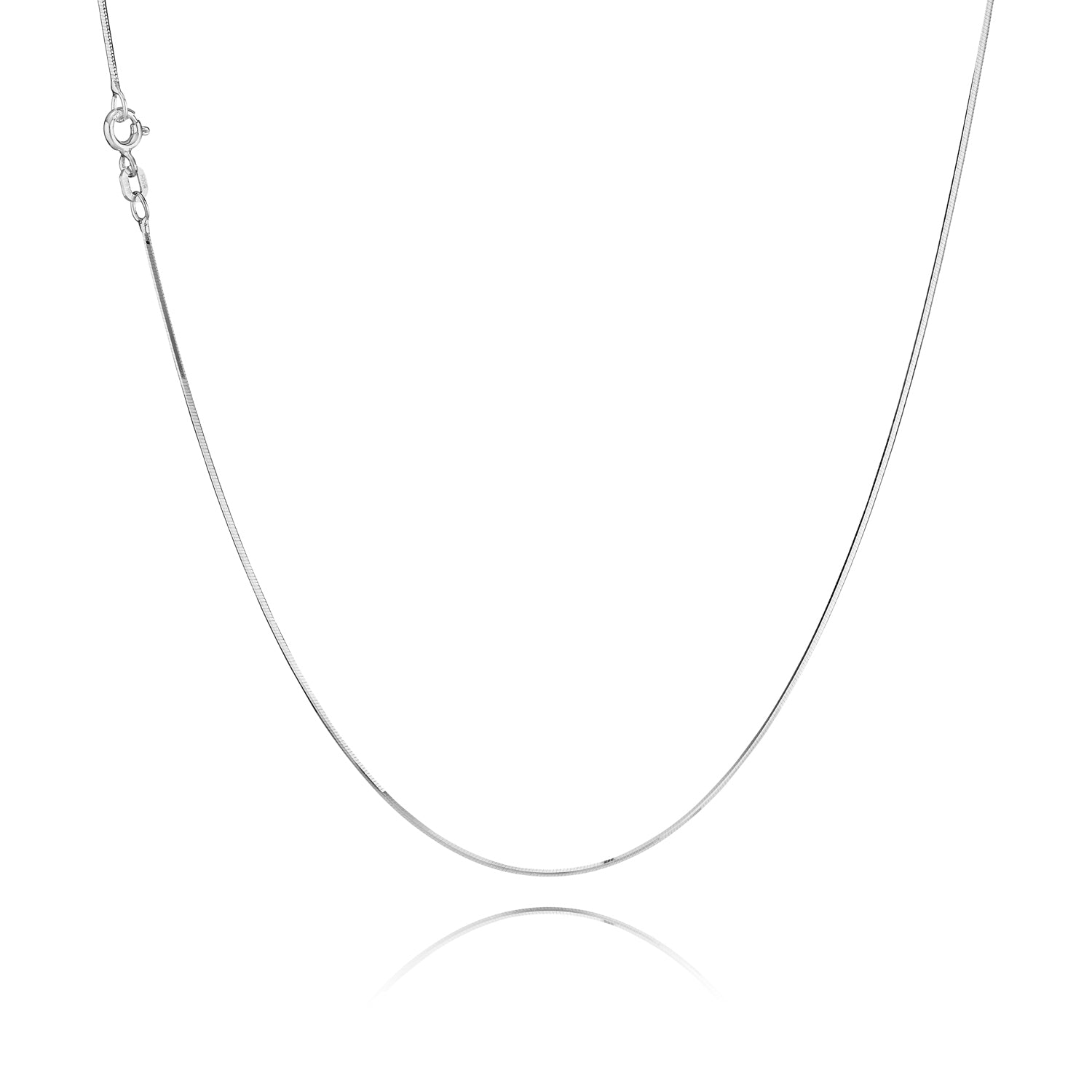 BNH Sølv Slange Facet Halskæde 1,0mm - 50cm