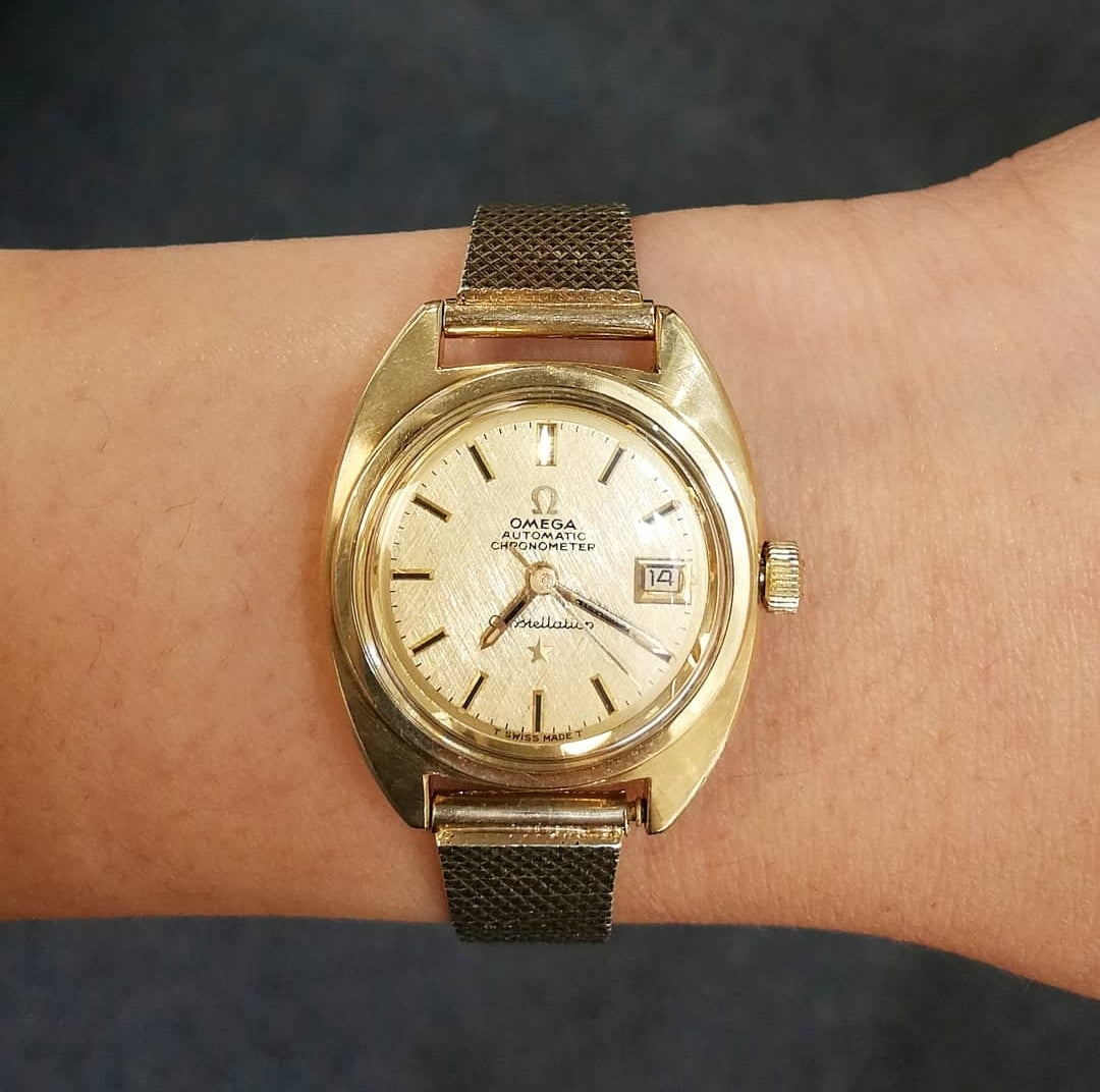 Omega Constellation Lady Automatic i 14kt Guld/Stål