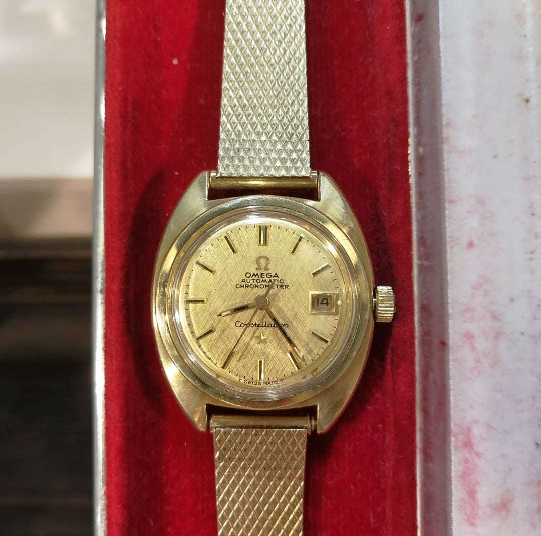 Omega Constellation Lady Automatic i 14kt Guld/Stål