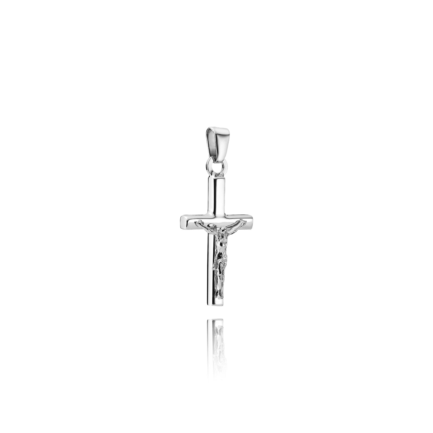 BNH Sølv Stolpe Kors med Jesus 21,5 x 34mm SKJS34
